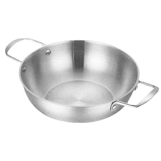 

Stainless Steel Saucepan Korean Noodle Pot with Handles Rust-Proof Dry Pots Vegetables Skillet Multi-Purpose Cookware for Seafood Soup Pasta