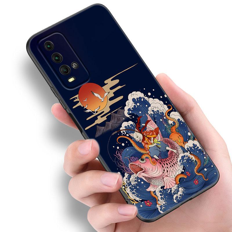 Anime-Telefonhülle im japanischen Stil für Xiaomi Redmi Note 5 6 9T K20 K40 K50 Pro 7A 8A 9A 9C 9i 10A 10C A1 S2, weiche schwarze TPU-Abdeckung