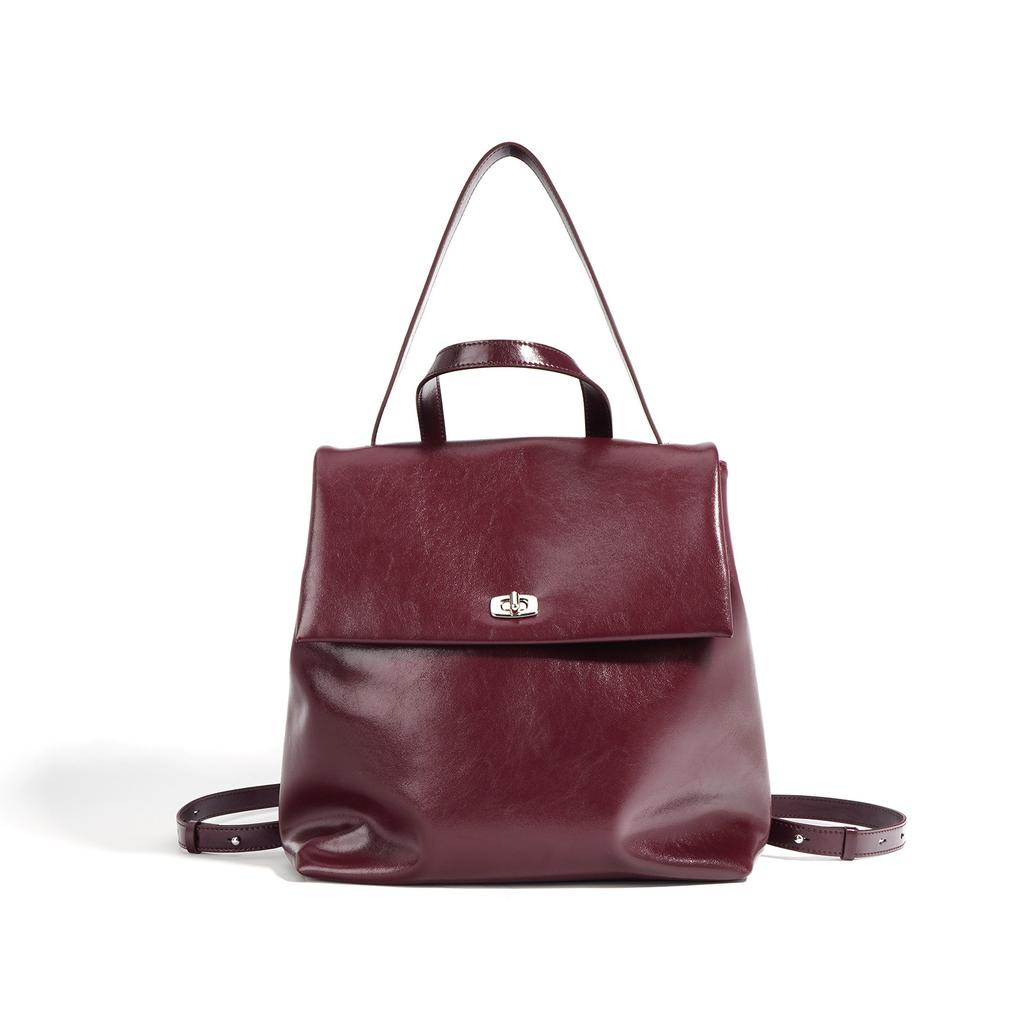 Leather Backpack for Women Backpack for Women Solid Color Schoolbag for Girls College Students Short Trip Bag