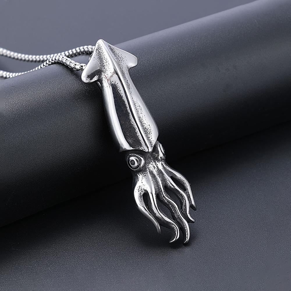

Punk Fashion Octopus Pendant Necklaces For Men Stainless Steel High Quality Animal Street Rock Necklace Chain Jewelry Wholesale
