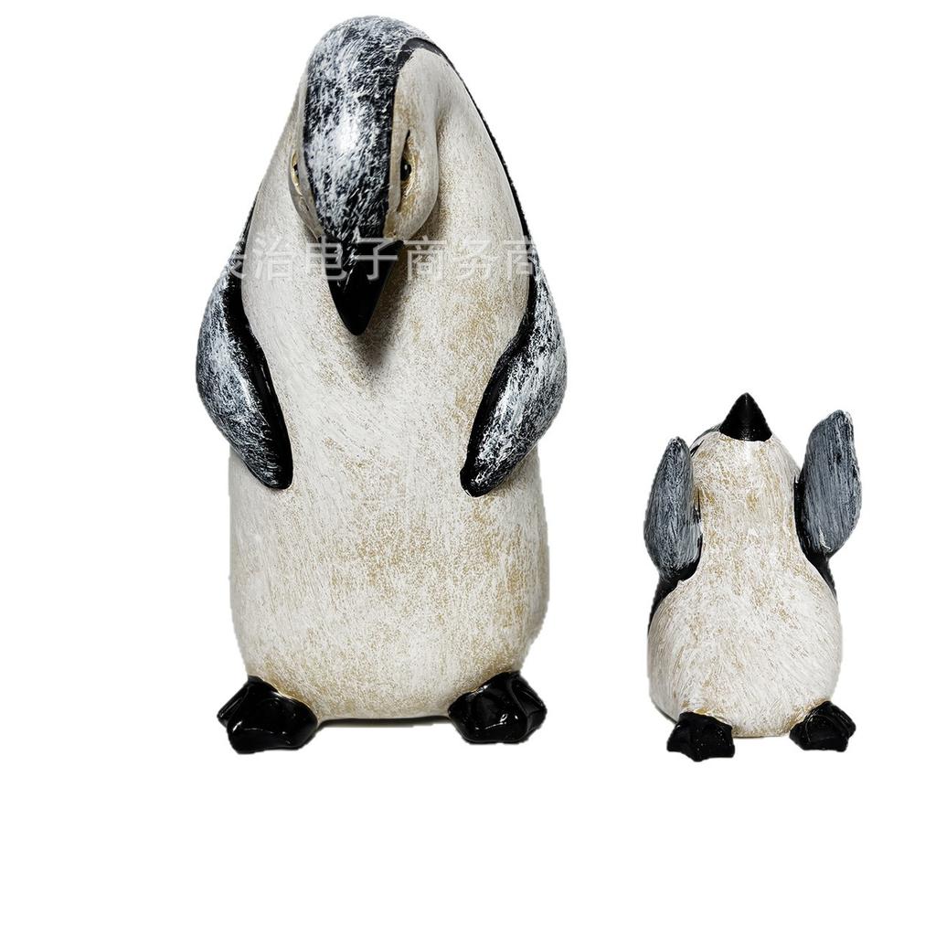 New Mother's Day Home Animal Ornament Gift Cute Parent-Child Penguin Resin Statue Ornament Decoration