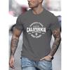 Men's Trendy Graphic Summer Tees California Print Shoulder T-Shirt