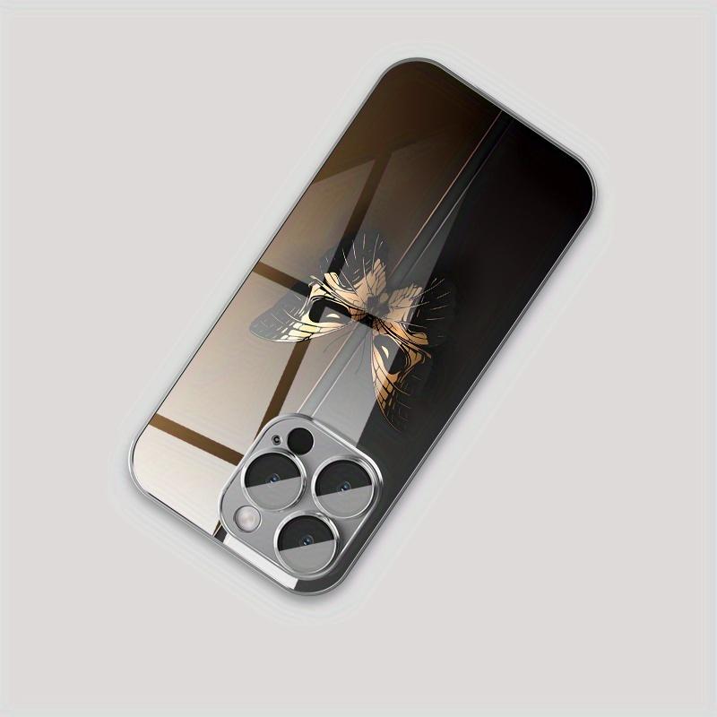 Premium Business-Style Skull and Butterfly Pattern Phone Case for iPhone 16 16 Pro 16 Pro Max 16 Plus 15 15 Plus 15 Pro Max