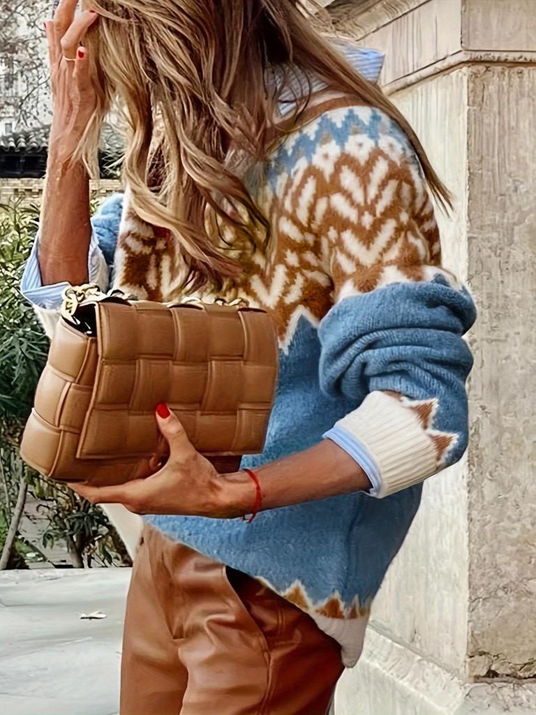 Women's Fair Isle Christmas Sweater: European & American Autumn/Winter Casual Pullover