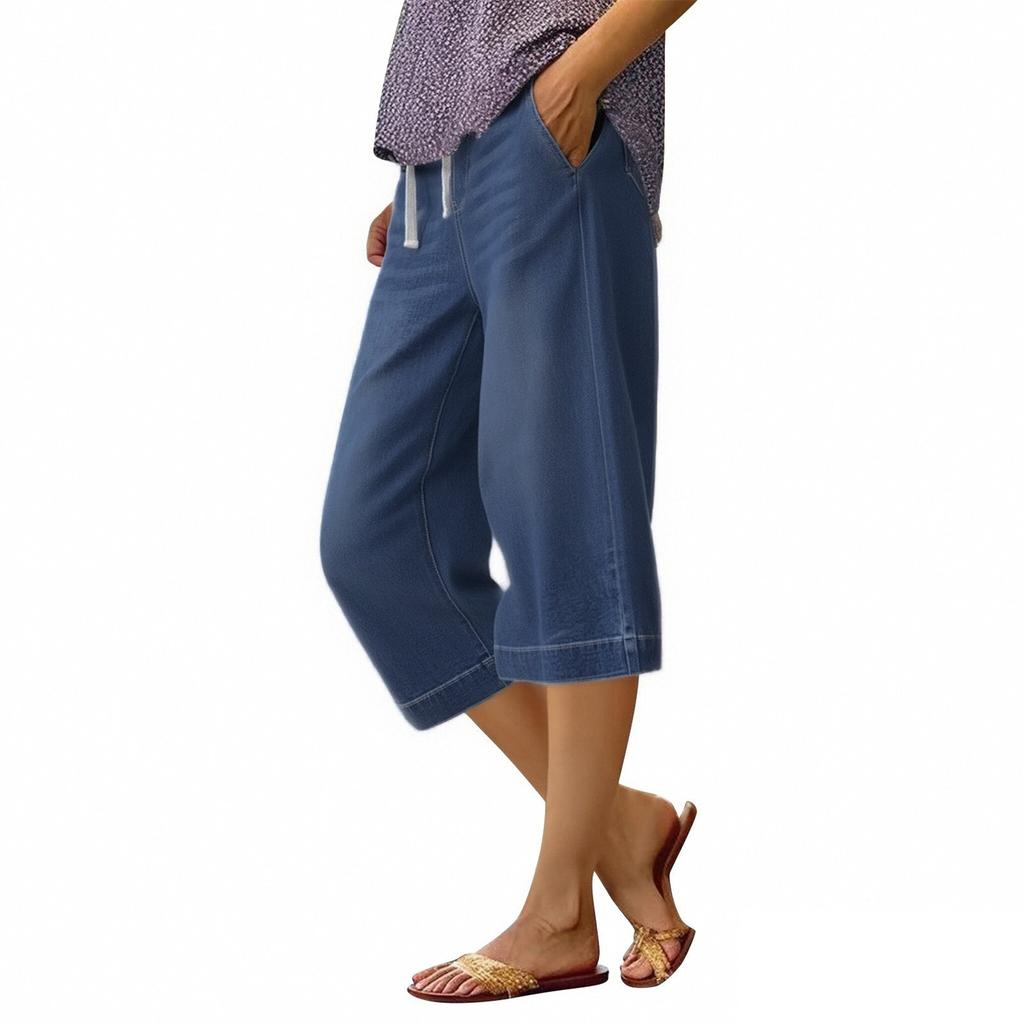 Jean taille haute pour femme, extensible, évasé, jambes droites, ourlet tendance