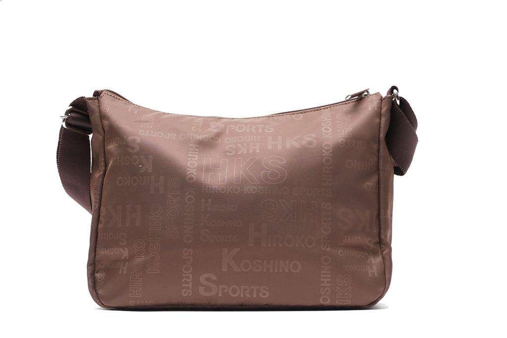 HIROKO KOSHINO SPORTS Horizontal Shoulder Bag with L-Shaped Deodorizing Pouch, HKO01 (Ivory)