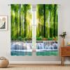 2 Paneles Paisaje Natural Sol Bosque Cortina Cascada Cortina Semioscura Para Dormitorio Sala de Estar Ventana Cocina Oficina