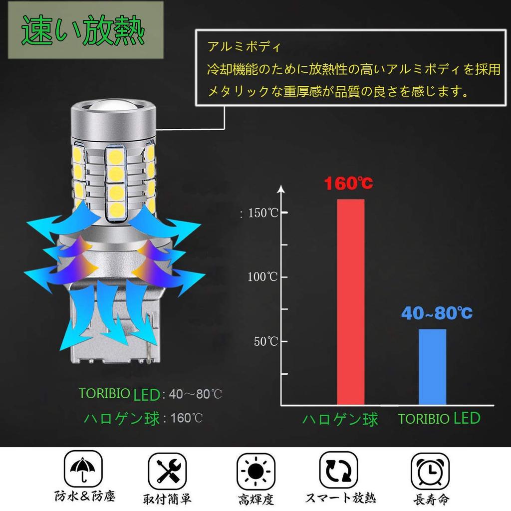 TORIBIO T20 LED Turn Signal Bulbs with Different Pinch 28SMD 3030 Tail Reverse t20 LED Ports, Anti-Hyperflash, Resistor, White, Non-Polar, 4000lm,