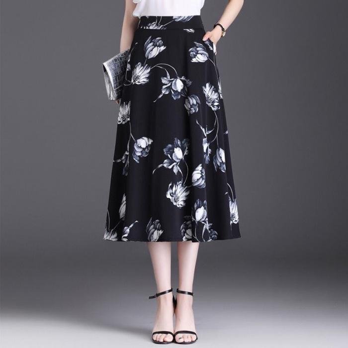 Women's Summer Fashion Printed A-line Skirt - Slimming & Belly-Covering