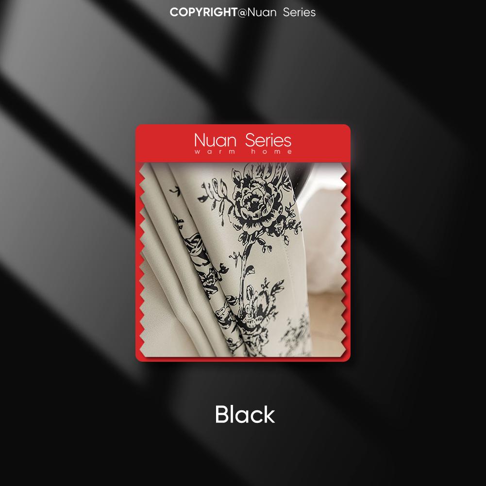 

1 шт. 70-80% степень затемнения цветочные узоры и однотонные боковые панели затемняющие шторы для спальни гостиной домашний декор серия Nuan W(75+125)cm x L260cm чёрный