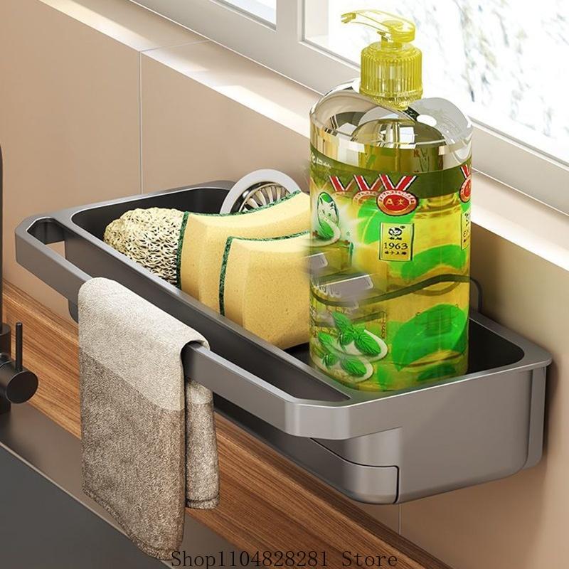 1 ST Dräneringsverktyg ståltråd boll diskbänk förvaringsställ köksdräneringsställ diskbänk diskmedel svamp torkduk layout hylla