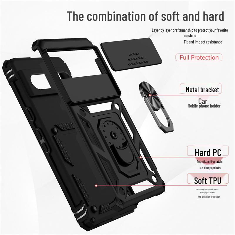 Google Pixel 9 Pro Magnetische Sturzsichere Hülle mit Ringständer