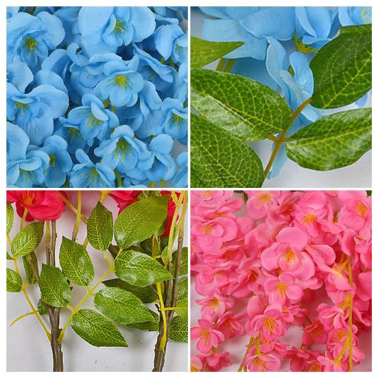 Hanging Artificial Flower Vine UV Resistant Indoor Outdoor Fake Silk Flower Garland Home