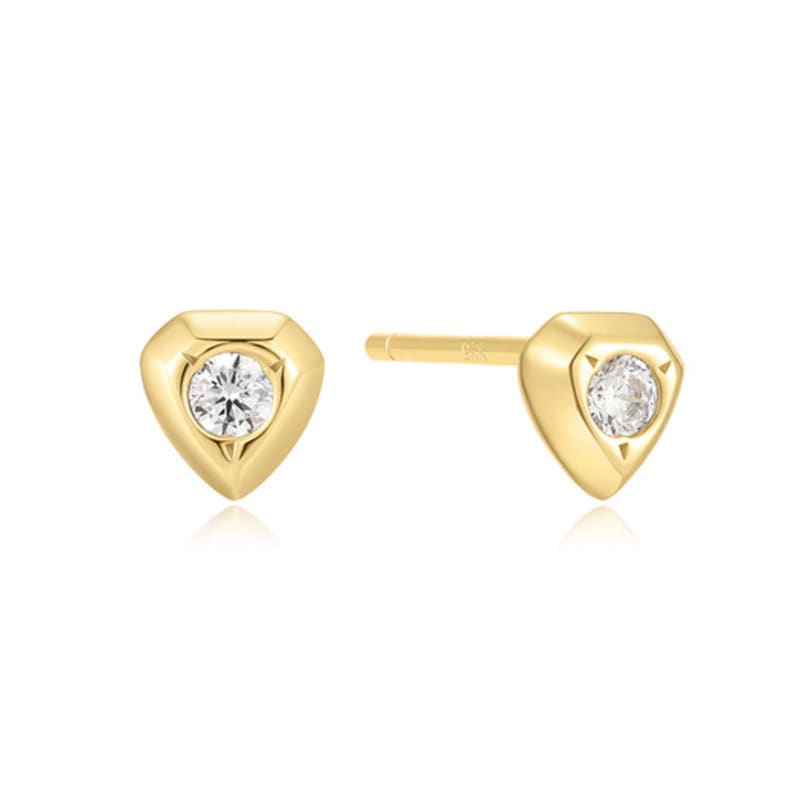 ANIA HAIE Gold Sparkling Shield Stud 925 Silver Earrings E067-03G
