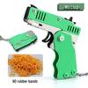 Foldable Alloy Toy Rubber Band Gun Keychain for Kids