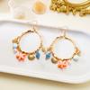 Colorful Rainbow Hoop Earrings for Women Tropical Beach Coastal Charm Dangle Summer Vacation Dopamine Statement Jewelry