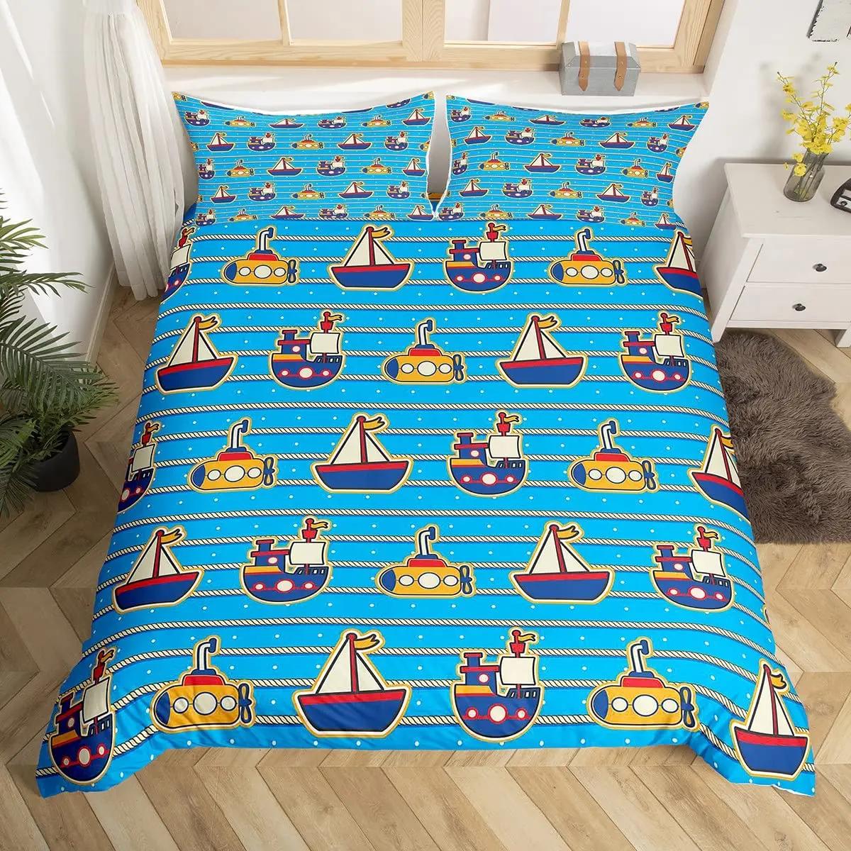 

Sugar Skull Ship Duvet Cover Skull Pattern Bedding Set Halloween Themed Comforter Cover For Kids Boys Girls Teens Lightweight EU Single(135*200cm)3pcs