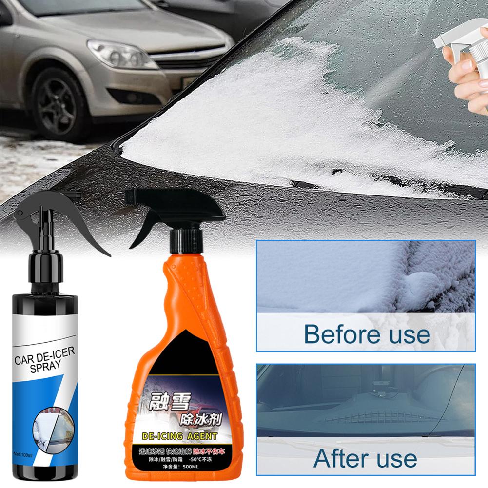 100ml/500ml Enteisungsspray für Auto Winter Schneeräumung Windschutzscheibe Frostschutz Universal Mehrzweck Tür Eis Schmelzreiniger