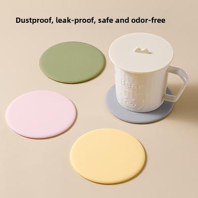Silikondeckel für Tassen Flexible Becherabdeckungen Heißbecherdeckel Kaffee Tee Untersetzer Hochtemperaturbeständiger Untersetzer Staubdichte Tassendeckel