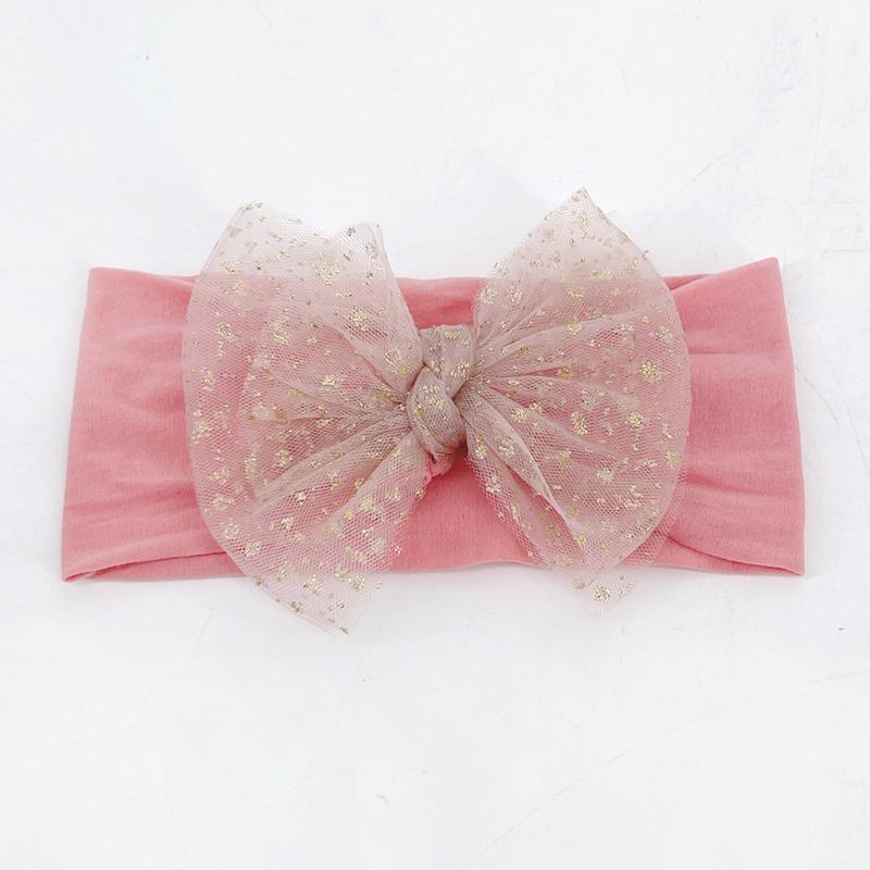 Baby hair accessories plain soft nylon bow headband children's headscarf jewelry children's hair accessories