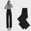 Women's Black Wide-Leg Drape Trousers - Summer Straight Pants