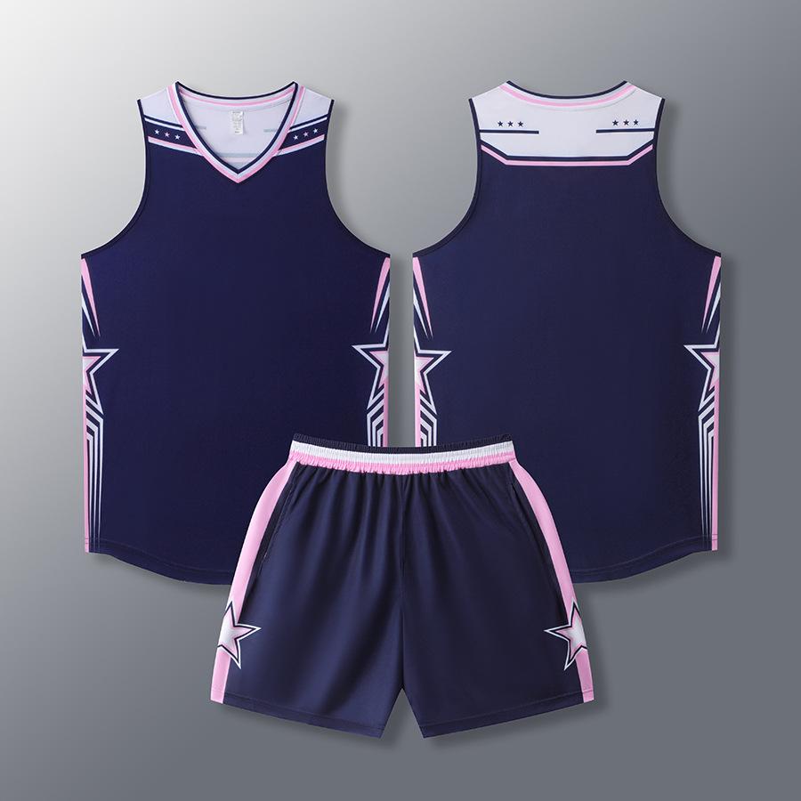 Nový, středoškolský herní tréninkový dres, basketbalový dres s úzkým ramenem na čtyři čtvrtiny.