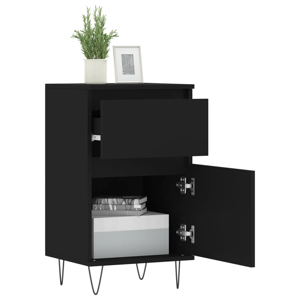 Sideboards 2 pcs Black 40 x 35 x 70 cm Engineered Wood