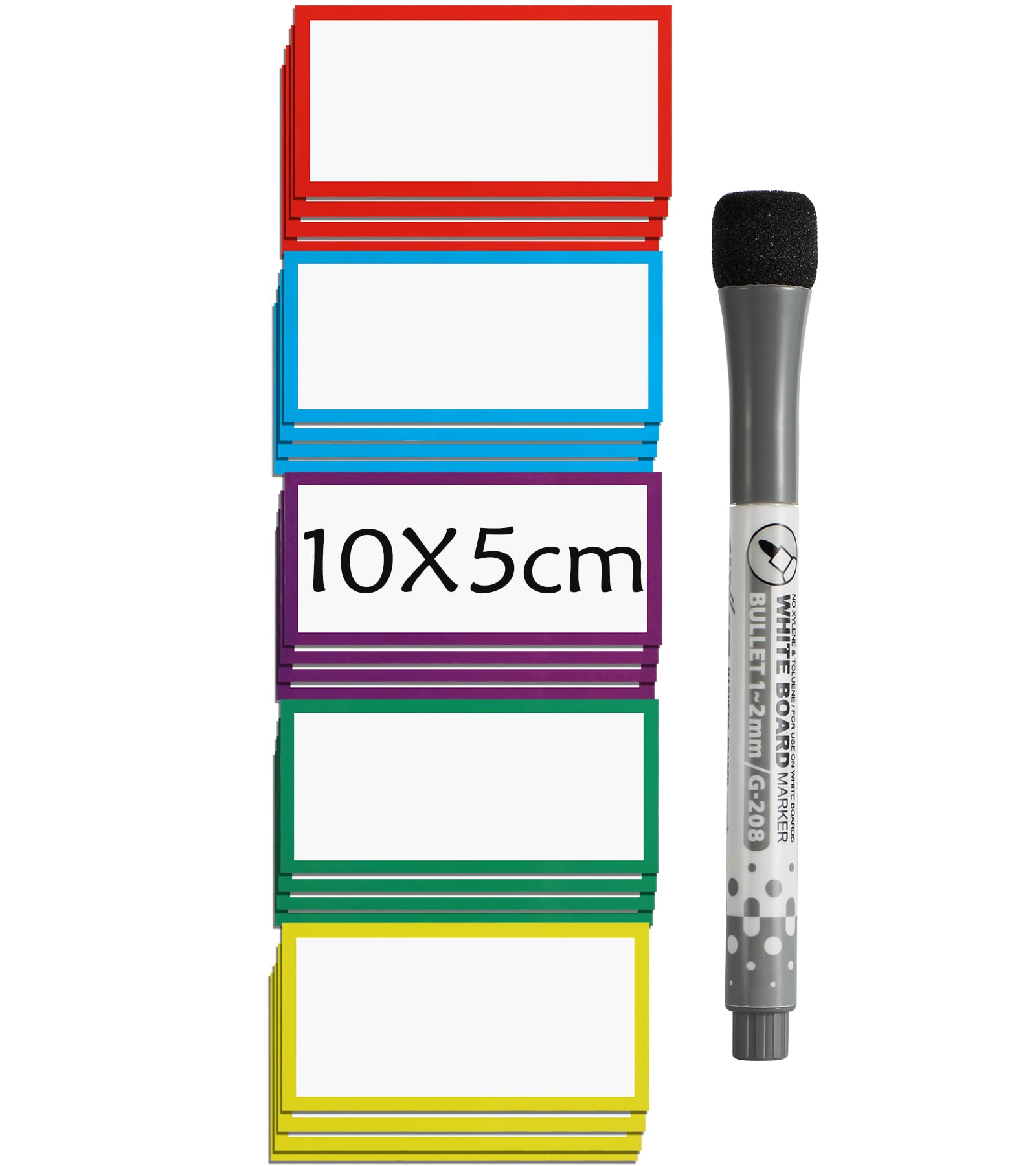 

10x5cm Magnetic 20 5 Colors x 4 Magnetic Magnetic Frame Refrigerator Magnetic 1mm Ideal for and Schedule Management Sheets, Sheets, Sheets, Labels,