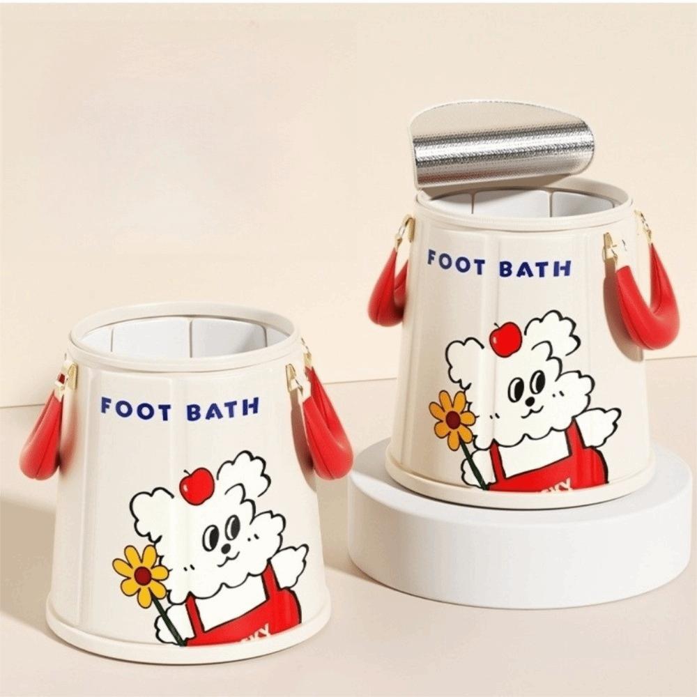 Thickened Foot Soaking Bucket Cartoon Foldable Tub Cute Portable Foot Bath  Winter Season