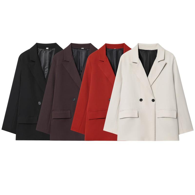 European & American Style 2025 Autumn/Winter Oversized Double-Breasted Casual Blazer