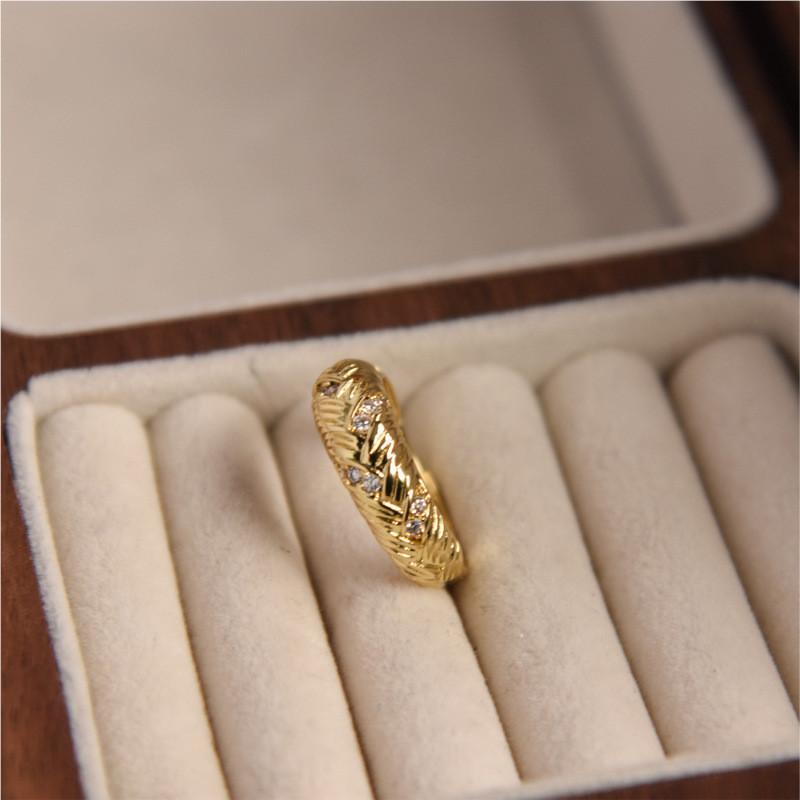 Stylish And Contemporary Open Adjustable Copper Ring With Zircon For Womens Fashion Statement