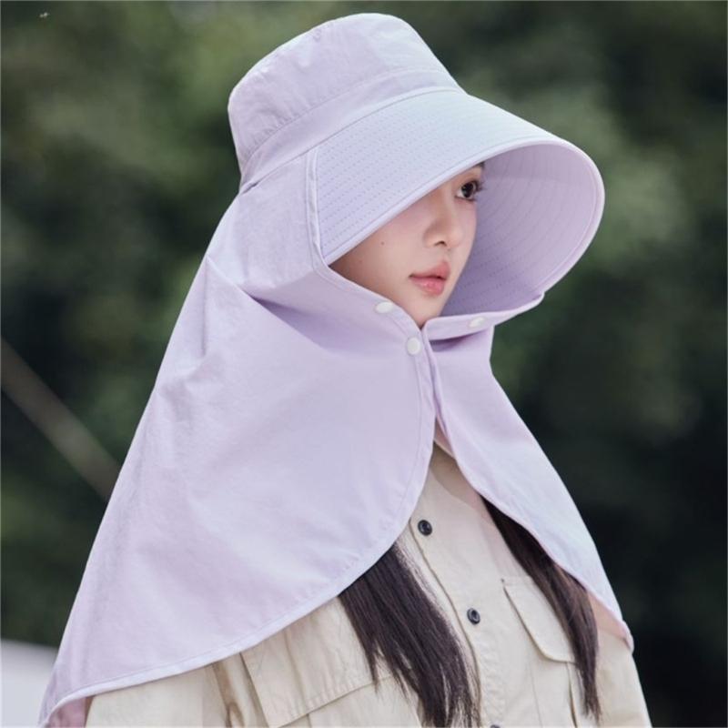 Wide Brimmed Sun Hat For Women Lady Adjustable Breathable Fabric Sun Protection Outdoor Fishing Hat Beach Travel