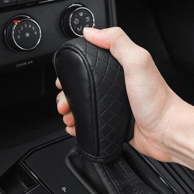 Car Shift Handle Cover PU Leather Non-Slip Wear-resistant Shift Knob Decor Protective Cover Universal Car Interior Accessories