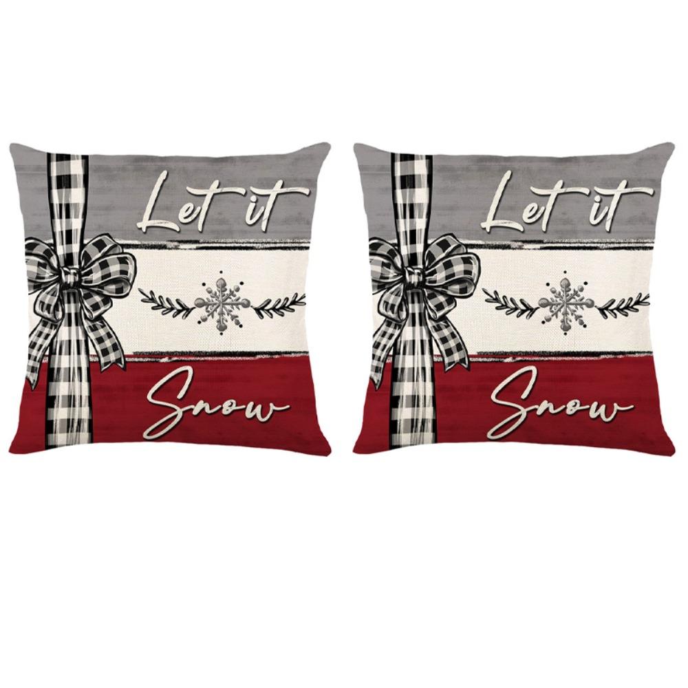 2Pcs 45x45cm Xmas Throw Pillow Case Microfiber Pillow Shell Sofa Pillowcase Children