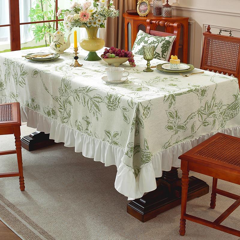 French Retro Tablecloth Anti-fouling, Dirt-resistant and Dustproof Rectangular Light Luxury High-end Dining Table Cloth