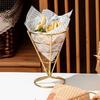 Pizza Cone Display Stainless Steel Ice Cream Cone Holders Metal Fries Stands Waffle Pizza Charcuterie Food Display Stands