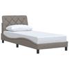 Bed Frame Without Mattress Taupe 90x200 Cm Fabric