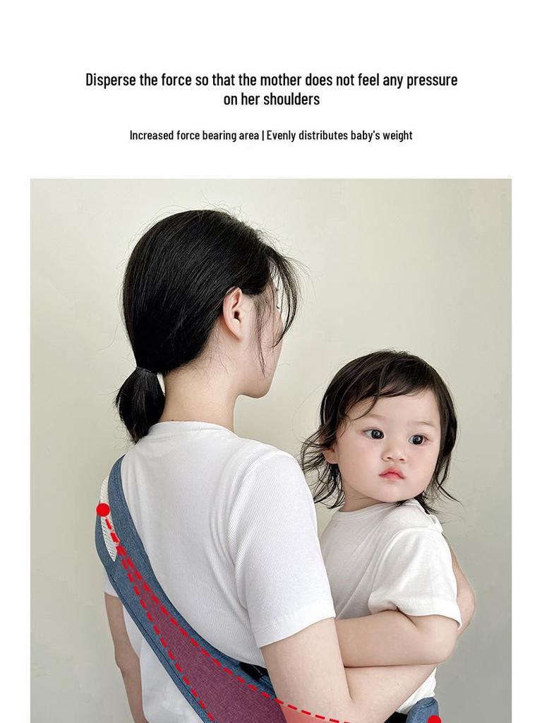 Lumbar Support Baby Waist Stool Carrier - Hands-Free, Front-Facing, Toddler Hug Support.