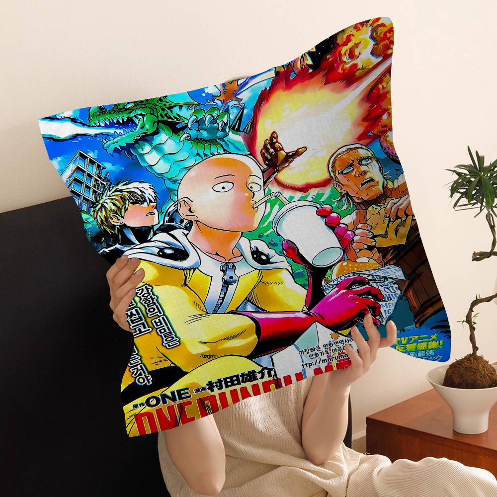 Anime OnePunch Man Pillow Cushion Cover Pillowcase Living Room Sofa Home Decor Customized