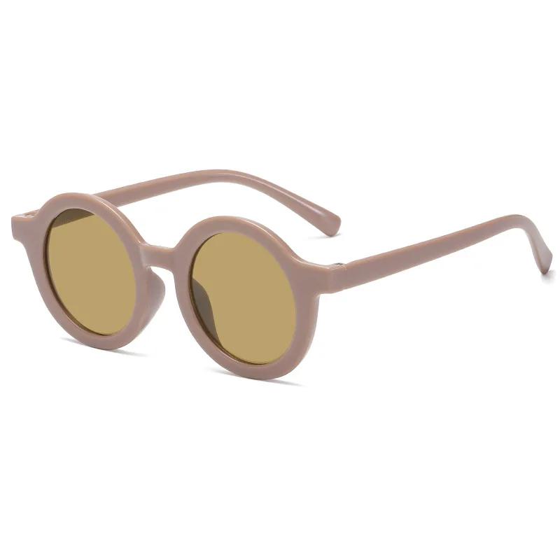 Neue Mode Runde Rahmen Bonbonfarbene Sonnenbrille für Baby Retro Unifarbene UV-Schutz Runde Bequemlichkeitsbrille für Kinder