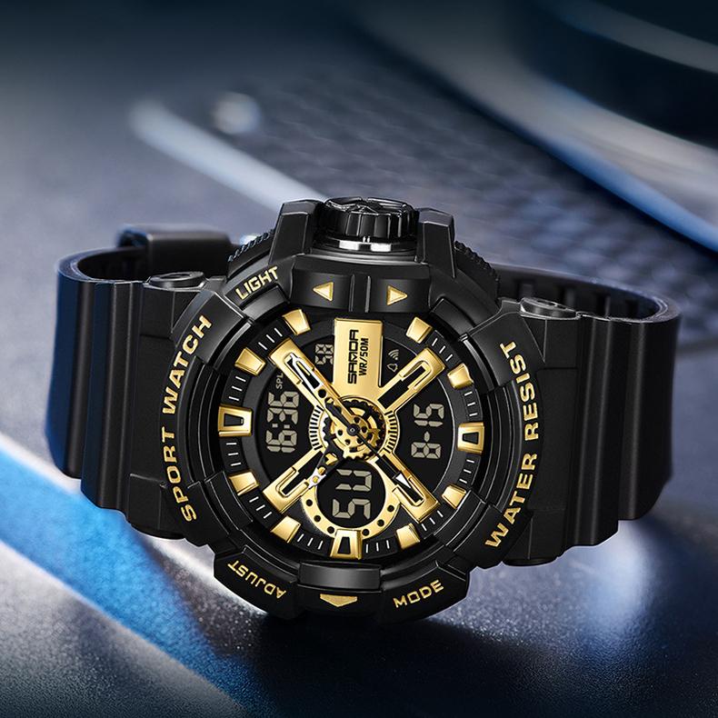 SANDA new multifunctional men's youth outdoor sports waterproof wrist watch