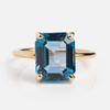 Very Large Blue Topaz Gold Minimalist Ring December Birthstone Ring Sterling Silver Ring November Birthstone Anniversary Gift For Girlfriend
