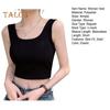 Damen Tank Tops Rundhalsausschnitt Ärmellos Slim Fit Unterhemd Einfarbig Camisole Hochelastische Bottoming Tops