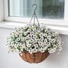 Künstliche Blumen Hängekorb Kunstblumen mit Eukalyptusblättern Hängepflanzer Enthält Blumen für Frühling Sommer Veranda Garten Terrasse