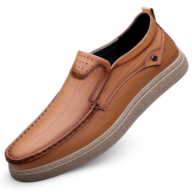 

First layer cowhide fashion casual leather shoes 38-44leathershoes 38 чёрный