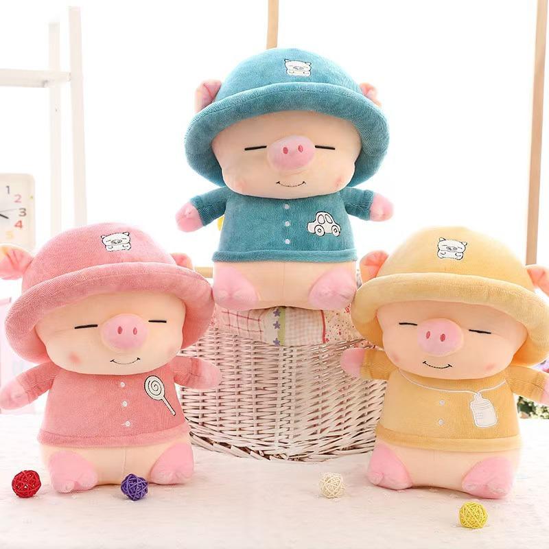 New Style Pig Doll with Hooded Hooded Plush Toy Squinting Pig Doll Children's Birthday Gift