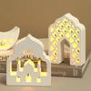 Latest Models Middle Eastern Style Hollow House Plaster Lampshade Silicone Mold DIY Moon Candle Holder Resin Molds For Eid Al