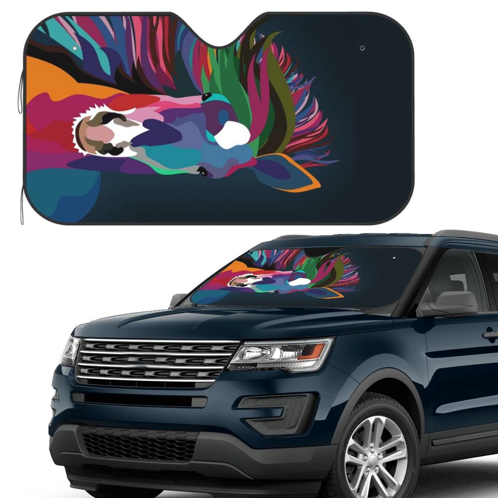 Horse Running Sunshade Windscreen Car Front Windshield Window Sun Visor Accessories Covers