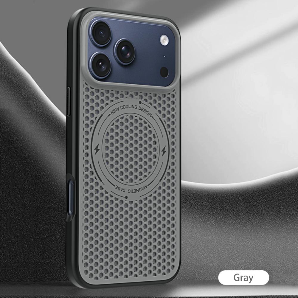 Luxury Dissipate Heat Hard Phone Case For iPhone 17 Air 16 15 14 13 Pro Max 17 Pro iPhone 17 For Magsafe Wireless Charge Cover