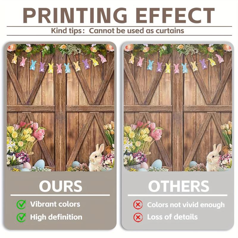 VIKAMA Retro Brown Spring Easter Photography Background Banner Indoor Outdoor Family Holiday Party Decoration